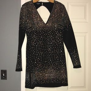 Bebe, Black sparkly rhinestone covered dress